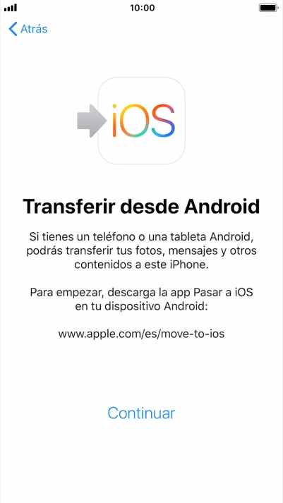 Para transferir contenido a tu teléfono, tienes que haber instalado la app 
