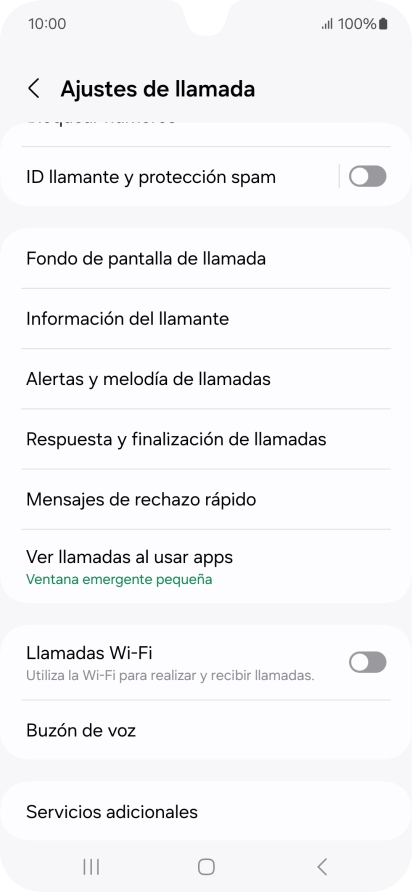 Pulsa Servicios adicionales.