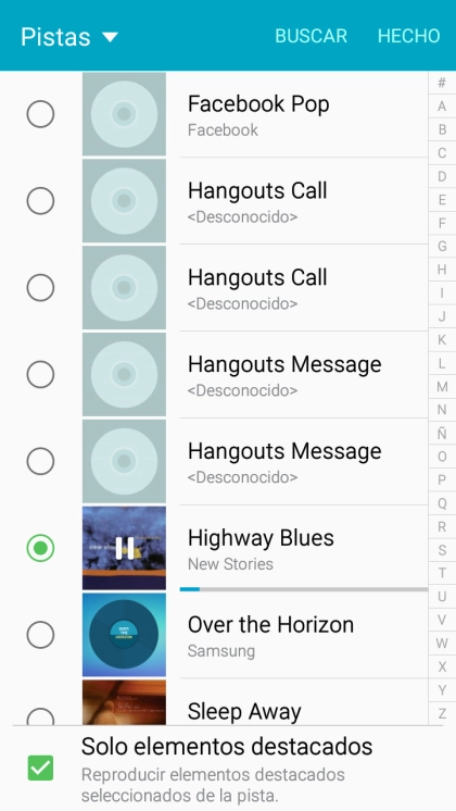 Al encontrar un timbre de llamada de tu gusto, pulsa HECHO.