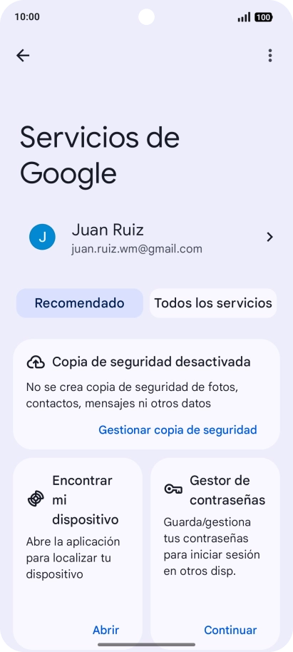 Pulsa Encontrar mi dispositivo.