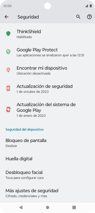 Pulsa Huella digital.