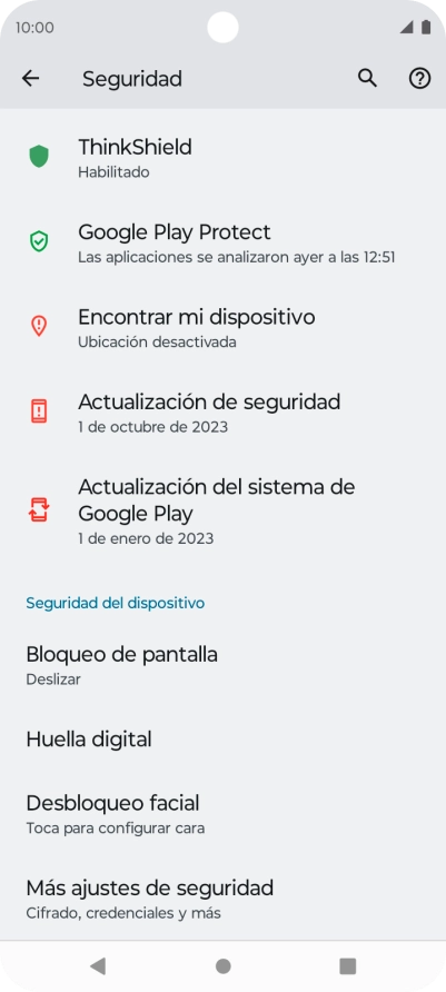 Pulsa Huella digital.