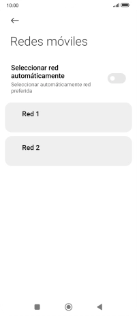 Pulsa la red deseada.
