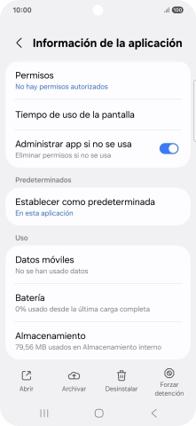 Pulsa Almacenamiento.