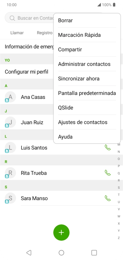 Pulsa Administrar contactos.