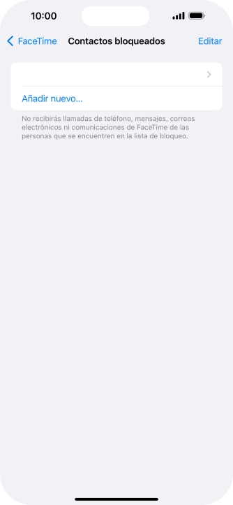 Pulsa Añadir nuevo... y sigue las indicaciones de la pantalla para bloquear un contacto.