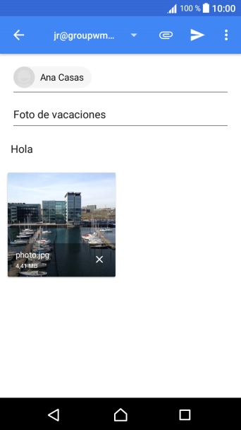 Pulsa el icono de envío cuando termines de escribir el correo electrónico. Pulsa el icono de envío cuando termines de escribir el correo electrónico.