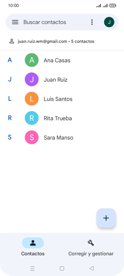 Pulsa Corregir y gestionar.