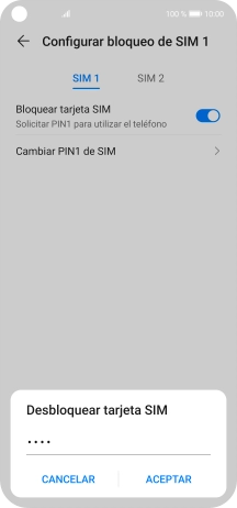 Introduce tu código PIN y pulsa ACEPTAR.