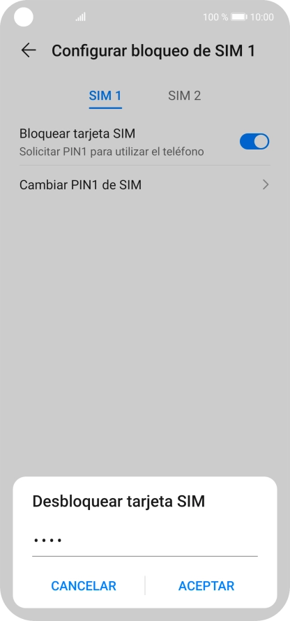 Introduce tu código PIN y pulsa ACEPTAR.