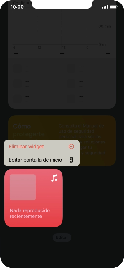 Pulsa Eliminar widget.