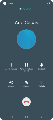 Pulsa el icono de finalizar llamada.