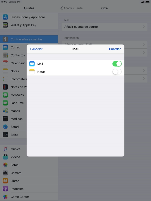 Pulsa Guardar. Ahora se ha configurado tu cuenta de correo electrónico. Si deseas seleccionar más ajustes del servidor de correo de entrada o de salida, continúa con los pasos siguientes.