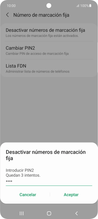 Introduce el código PIN2 y pulsa Aceptar. Introduce el código PIN2 y pulsa Aceptar.