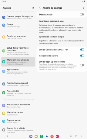 Pulsa el indicador junto a los ajustes deseados.