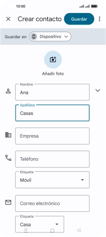 Pulsa Teléfono e introduce el número de teléfono deseado.