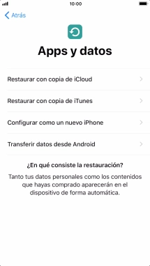 Pulsa Configurar como un nuevo iPhone y sigue las indicaciones de la pantalla para finalizar la activación del teléfono.