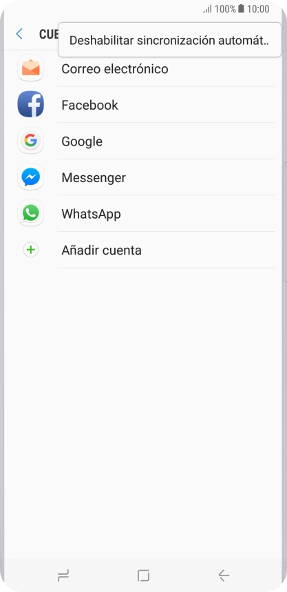 Pulsa Deshabilitar sincronización automát....