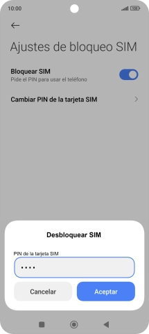 Introduce tu código PIN y pulsa Aceptar.