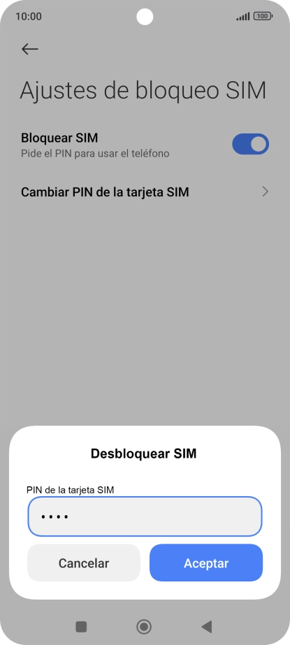 Introduce tu código PIN y pulsa Aceptar.