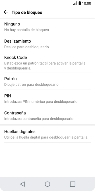 Pulsa Huellas digitales.