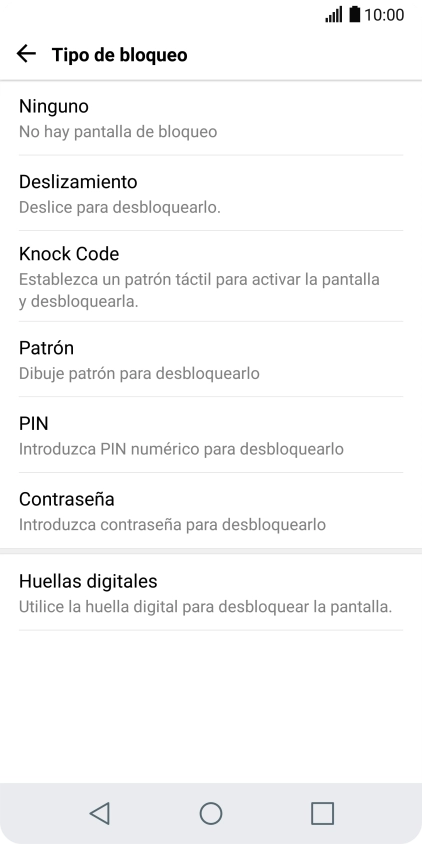 Pulsa Huellas digitales.
