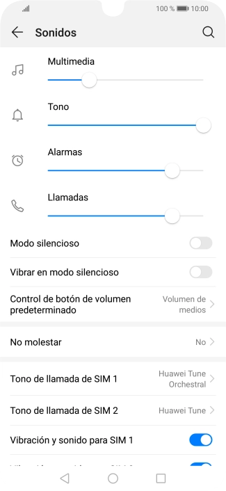 Pulsa Tono de llamada de ‹SIM›.
