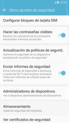 Pulsa Configurar bloqueo de tarjeta SIM.