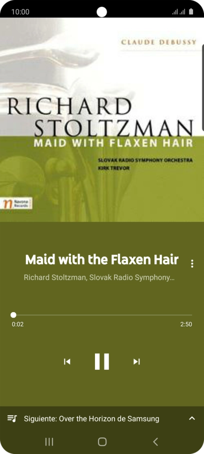 Pulsa la flecha hacia la derecha para ir al archivo de música siguiente.