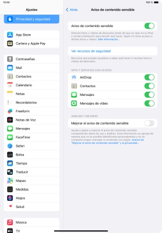 Pulsa el indicador junto a las aplicaciones deseadas para activar o desactivar la función.