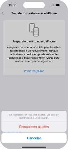 Pulsa Restablecer ajustes.