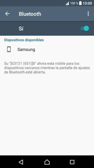 Pulsa el dispositivo Bluetooth deseado y sigue las indicaciones de la pantalla para vincular el dispositivo al teléfono. Pulsa el dispositivo Bluetooth deseado y sigue las indicaciones de la pantalla para vincular el dispositivo al teléfono.