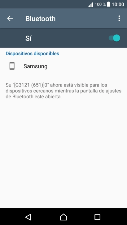 Pulsa el dispositivo Bluetooth deseado y sigue las indicaciones de la pantalla para vincular el dispositivo al teléfono. Pulsa el dispositivo Bluetooth deseado y sigue las indicaciones de la pantalla para vincular el dispositivo al teléfono.