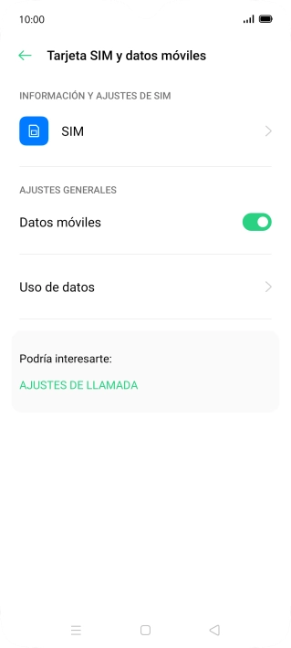 Pulsa el nombre de la tarjeta SIM.