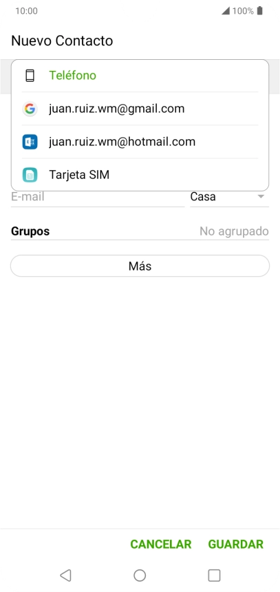 Pulsa Teléfono.