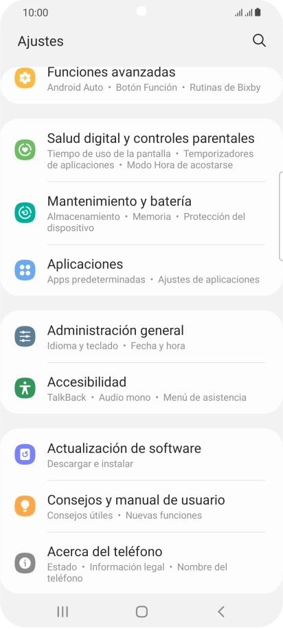 Pulsa Actualización de software.