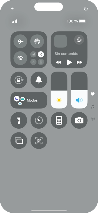 Pulsa el icono de modo de sonido para activar o desactivar el modo silencioso.