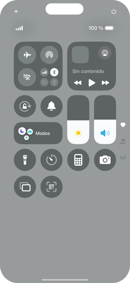 Pulsa el icono de modo de sonido para activar o desactivar el modo silencioso.