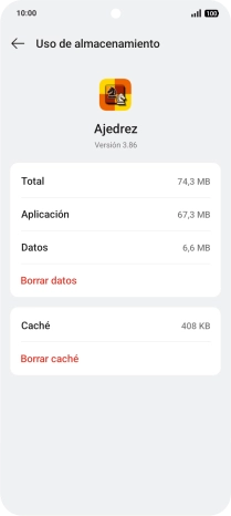Pulsa Borrar caché.
