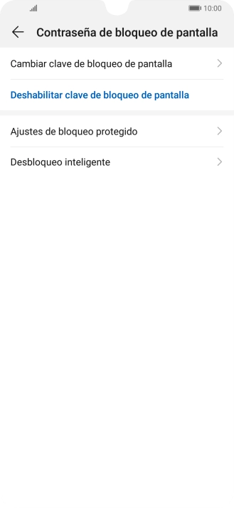 Pulsa Deshabilitar clave de bloqueo de pantalla.