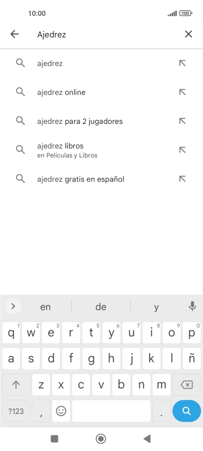 Introduce el nombre del tema o de la app y pulsa el icono de búsqueda.