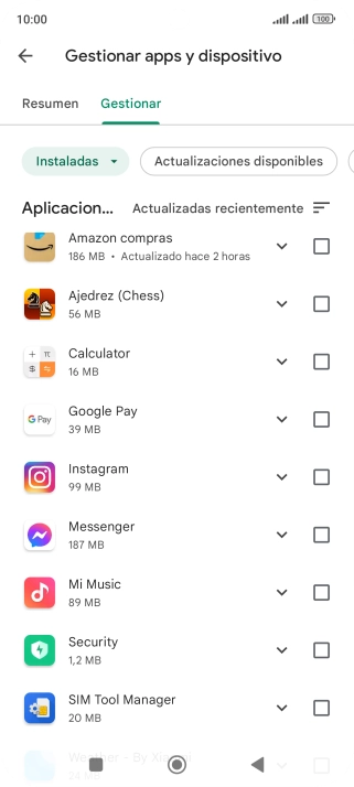 Pulsa la app deseada.