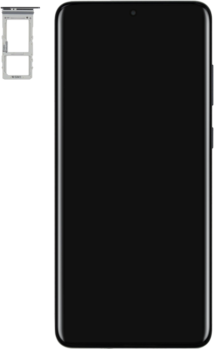 Gira la tarjeta SIM siguiendo la ilustración de su contenedor y colócala en el contenedor.