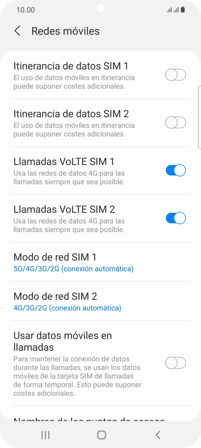 Pulsa Modo de red ‹SIM›.