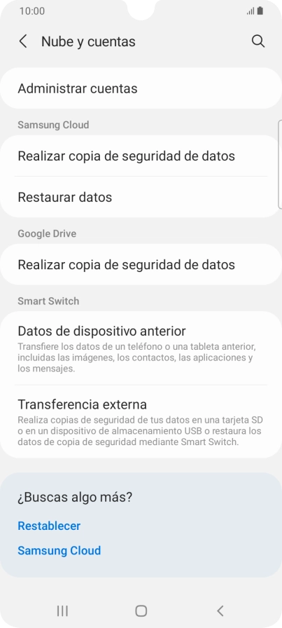 Pulsa Adminitrar cuentas.
