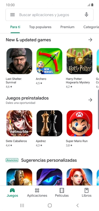 Pulsa en el campo de búsqueda.