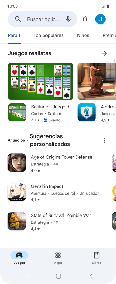 Pulsa el icono de perfil.