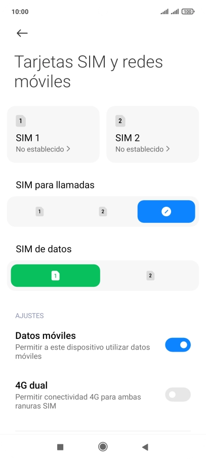 Pulsa la tarjeta SIM deseada.