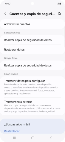 Pulsa Administrar cuentas.