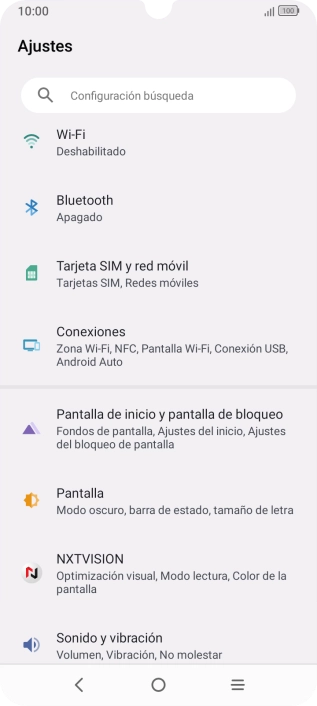 Pulsa Tarjeta SIM y red móvil.